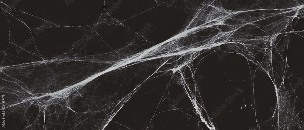 Poster intricate spider web overlay with organic patterns on black background