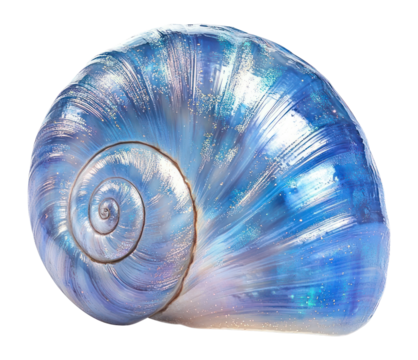PNG Blue shell seashell spiral invertebrate.