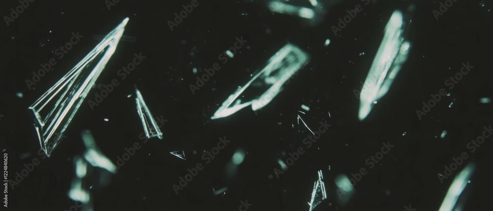 Poster Splintered glass texture creating a striking visual effect against a dark backdrop