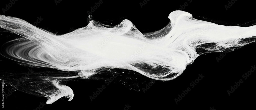Aufkleber Swirling paper patterns overlay with dynamic effect on a black background for branding