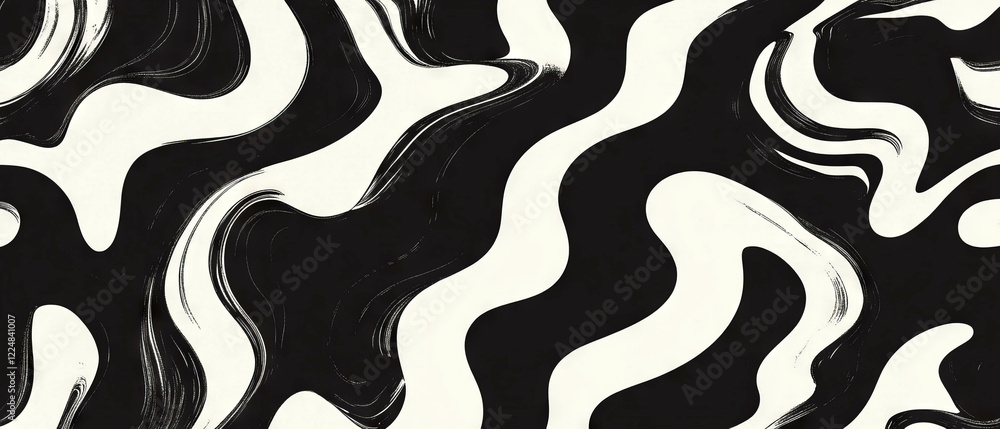 Poster Swirling paper patterns with a dynamic effect on a contrasting black background