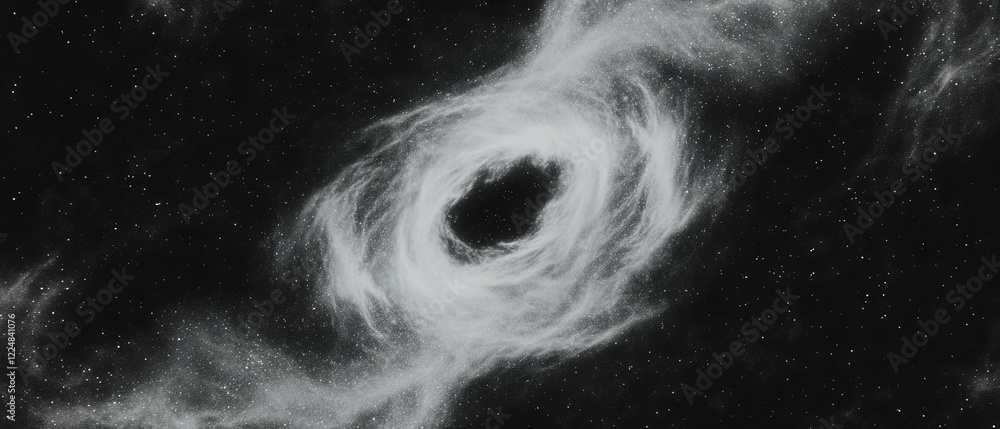 Aufkleber Swirling spiral dust patterns with dynamic vortex effect on a black background