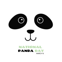 National panda day banner. March 16. Poster with panda face for celebration. Flat design flyer © a.yaskova