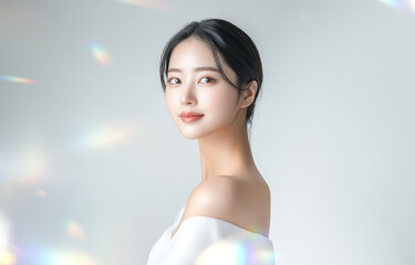 アジア人女性のポートレート（スキンケア・エステサロン）