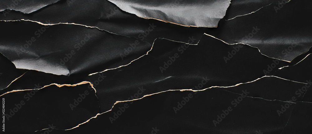 Poster torn edges paper overlay texture with a distressed appearance against a black background