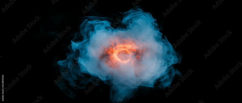 Aufkleber visually enhanced spark energy with dynamic fire design against black background