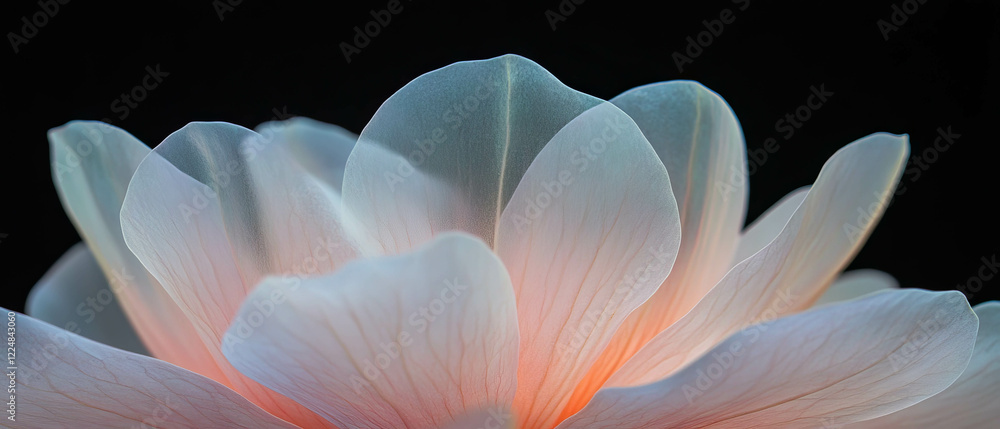 Poster visually enhanced petal textures with intricate floral design on a dark background