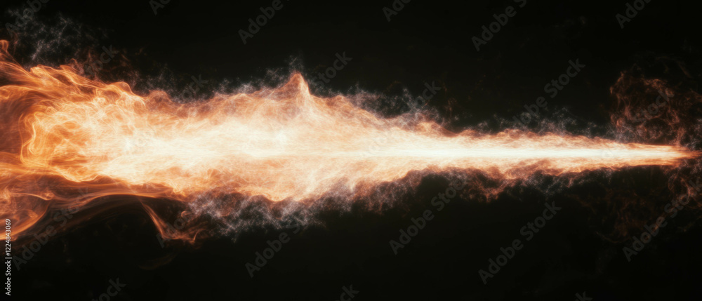 Poster Visual representation of dynamic fire energy overlay with spark effects on black background