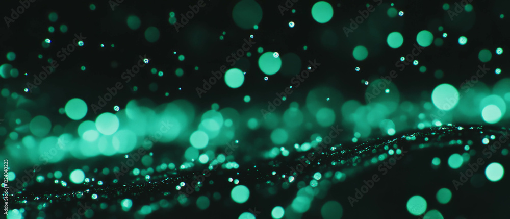 Poster softly blurred water bubbles create a gentle effect on dark background