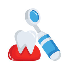 Take a look at this amazing icon of dental examination in trendy style