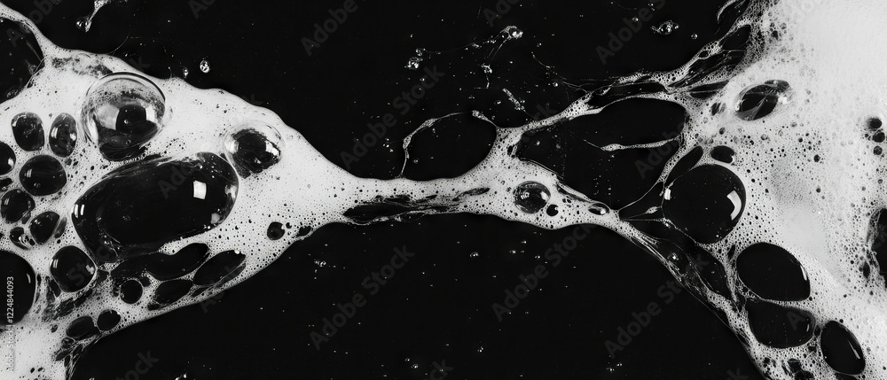 Aufkleber dynamic water bubble overlay with popping and transient effects on a dark background