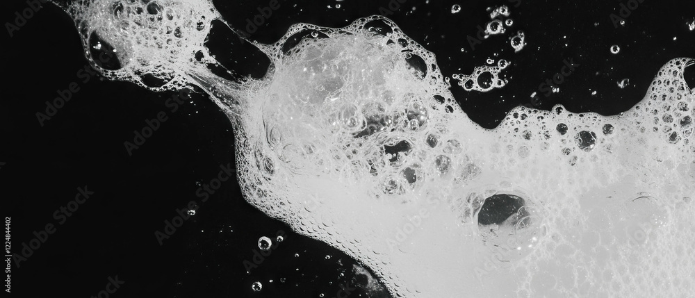 Aufkleber Water bubbles with textured appearance on a black background creating a unique visual effect
