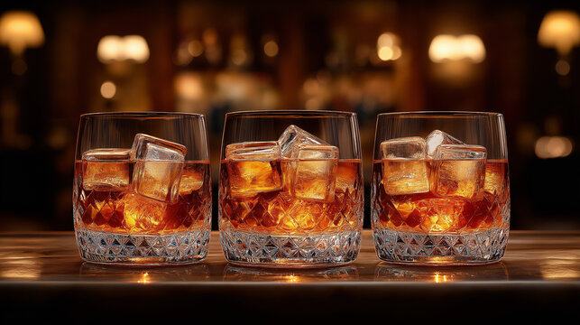 Negroni cocktail in glass