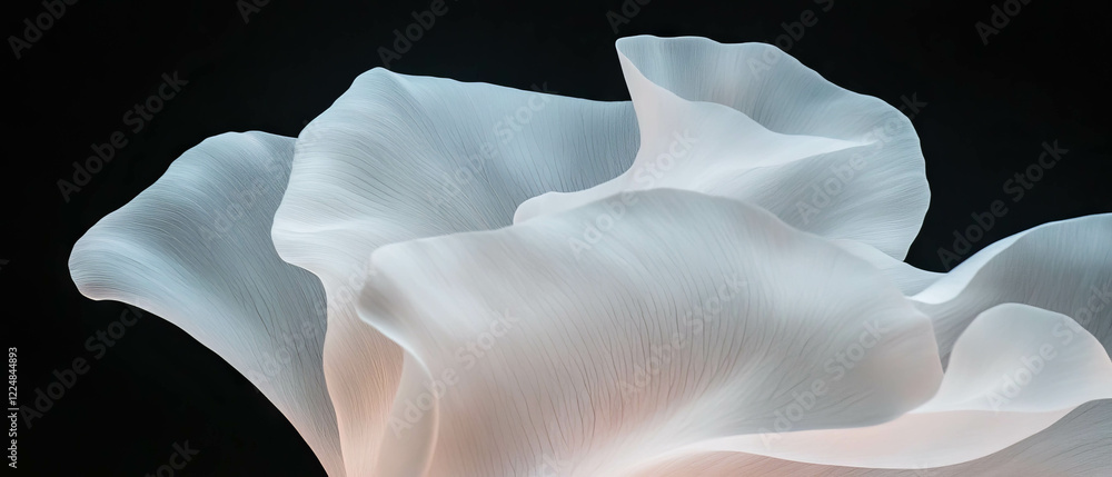 Poster wavy petal edges create a flowing organic background with space for your message