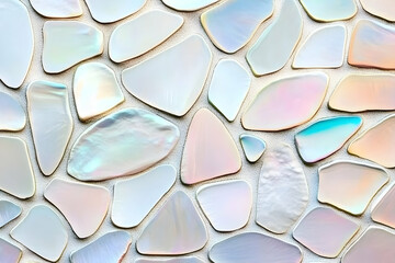 Iridescent Tiles Form a Unique and Textured Mosaic Wall Background