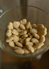 flakes in a glass bowl