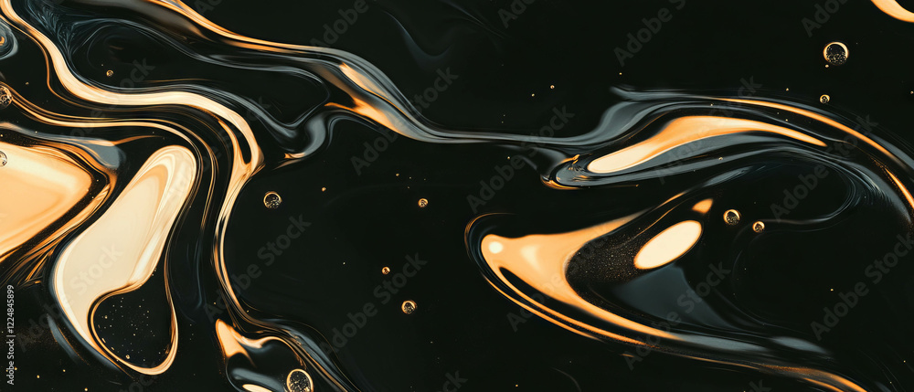 Poster Window reflections create wavy patterns on water against a dark backdrop in a fluid composition