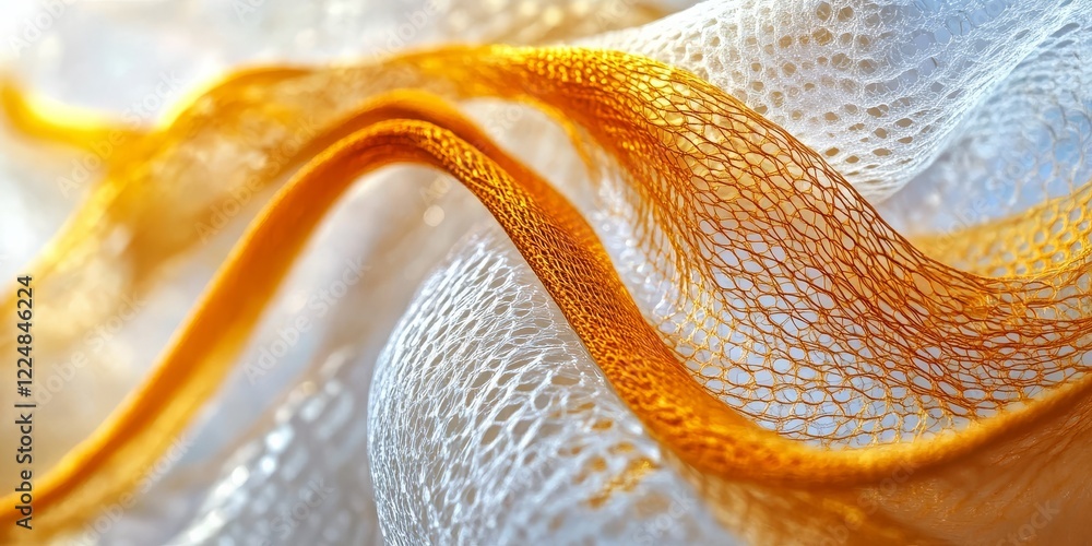 Aufkleber unique blend of vibrant mesh and soft fabric in an abstract design.