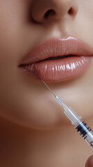 Obraz premium Woman Getting Lip Enhancement Injection
