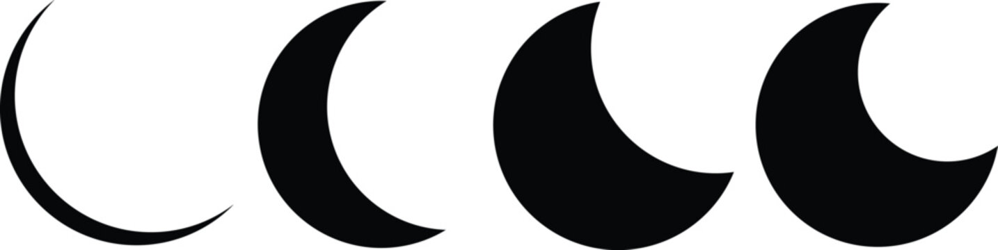 moon shapes. different types of moon. 
