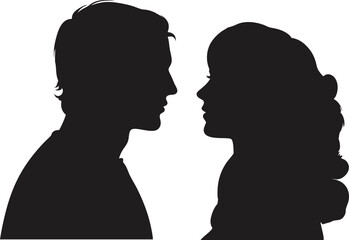 couple silhouette, vector, illustration on  whaite background