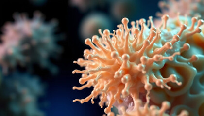 Fototapeta premium detailed structure of bacterial biofilm formation
