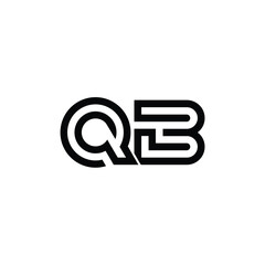 QB monogram logo design letter text name symbol monochrome logotype alphabet character simple logo
