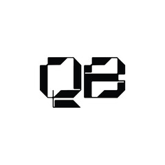 QB monogram logo design letter text name symbol monochrome logotype alphabet character simple logo