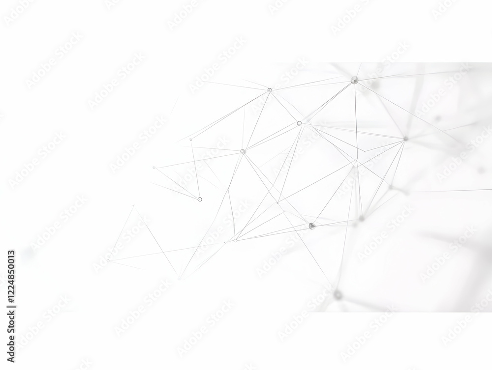 Poster abstract background with connecting lines and dots shows intricate network structure elegantly.