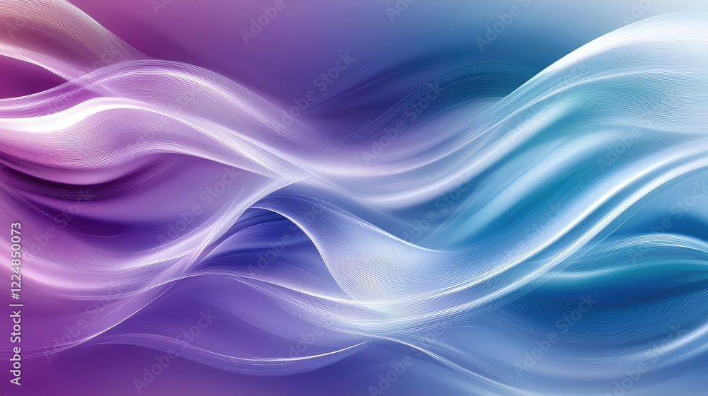 Poster abstract flowing waves in soft colors representing movement and serenity, perfect for backgrounds an