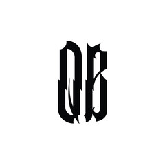 QB monogram logo design letter text name symbol monochrome logotype alphabet character simple logo