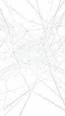 Fototapeta premium Abstract 3D network structure connects points and lines, forming a complex web pattern gracefully on a white background.