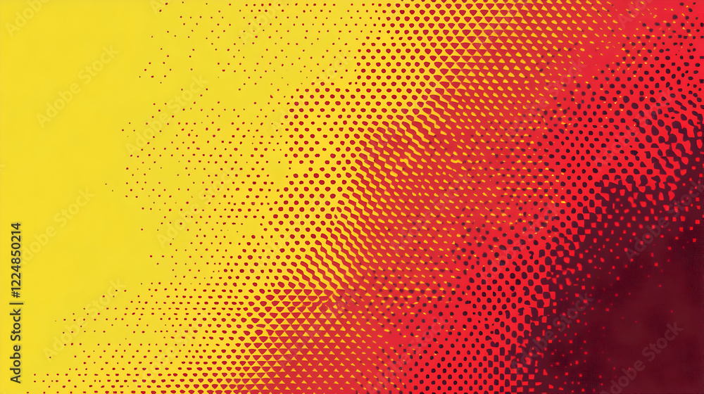Aufkleber Abstract Background Blends Yellow and Red with Dots and Triangles Smoothly