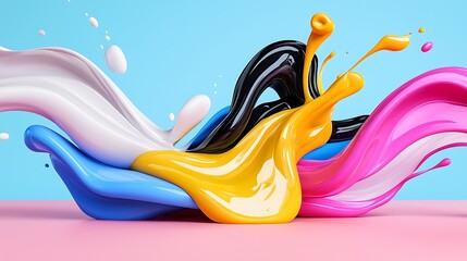 Vibrant Colorful Paint Splashes Abstract Background