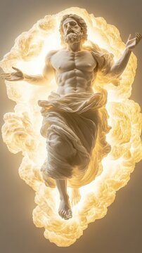 Design Plutus, known in ancient Athens as the god of abundance, completely floating in light