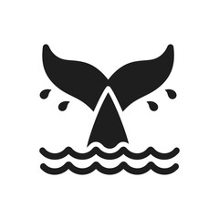 Ocean Whale Splash Wave Icon