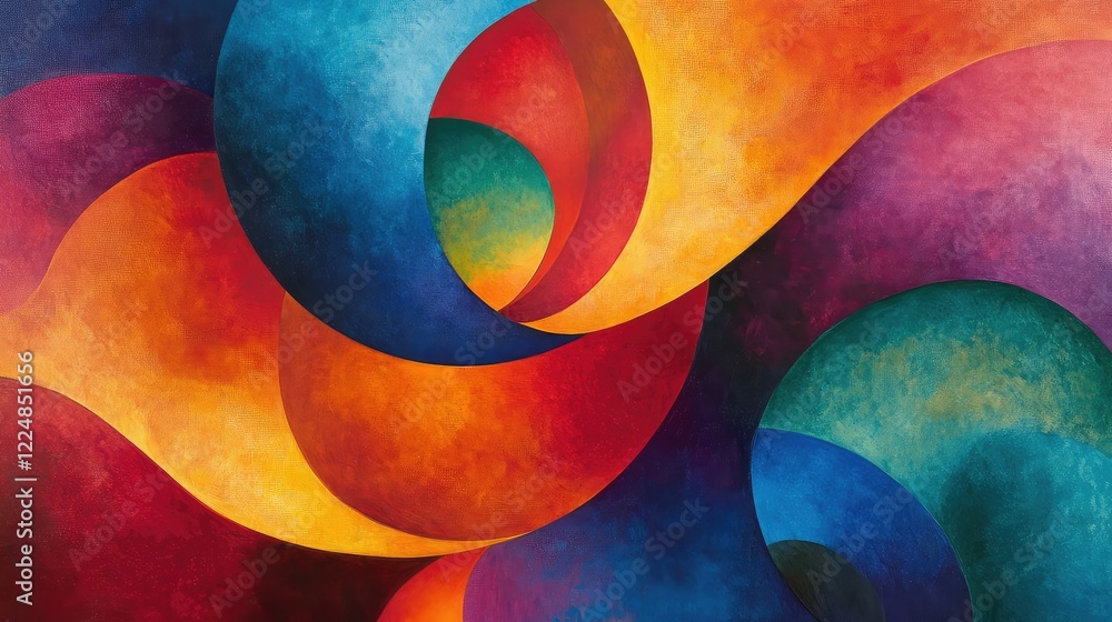 Poster a swirling mix of vibrant colors in an abstract pattern with soft, fluid transitions