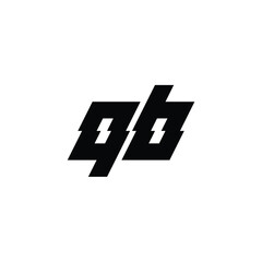 QB monogram logo design letter text name symbol monochrome logotype alphabet character simple logo