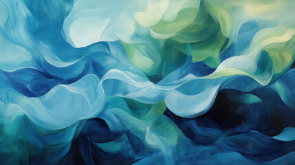 Fototapeta premium Soft Blue Abstract Ribbon Waves