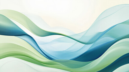 Fototapeta premium Soft Blue Abstract Ribbon Waves