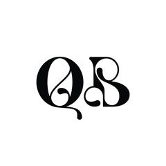 QB monogram logo design letter text name symbol monochrome logotype alphabet character simple logo