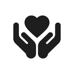 Obraz premium Caring Hands Heart Love Icon