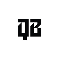 QB monogram logo design letter text name symbol monochrome logotype alphabet character simple logo
