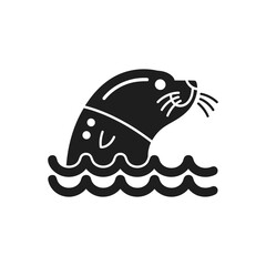 Spotted Seal Ocean Wave Icon