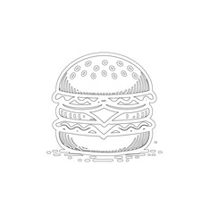 Burger outlines. Vector Illustration