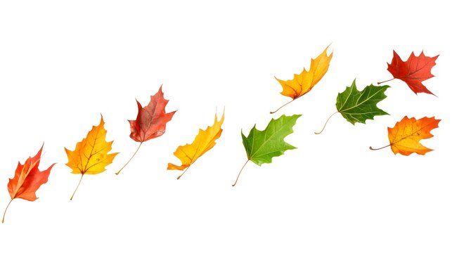maple leaves isolated on white