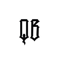 QB monogram logo design letter text name symbol monochrome logotype alphabet character simple logo
