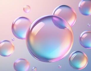 Obraz premium 浮かんでいるガラスのシャボン玉