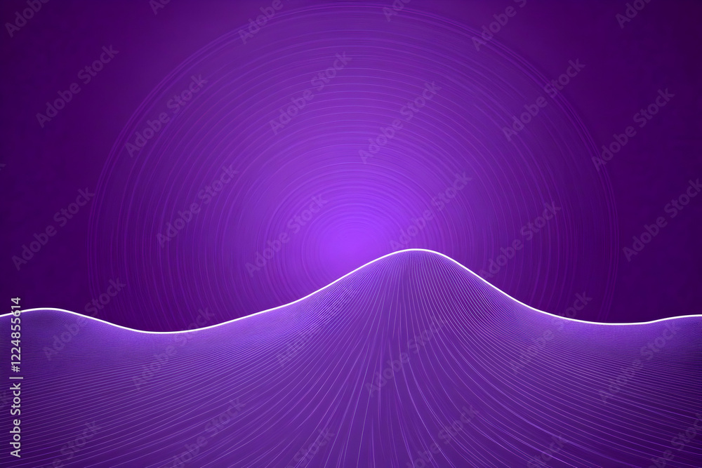 Poster abstract purple background with flowing lines and circular pattern creates a sense of depth
