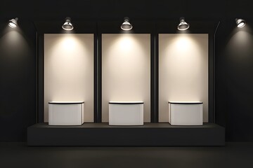 gallery with spotlights